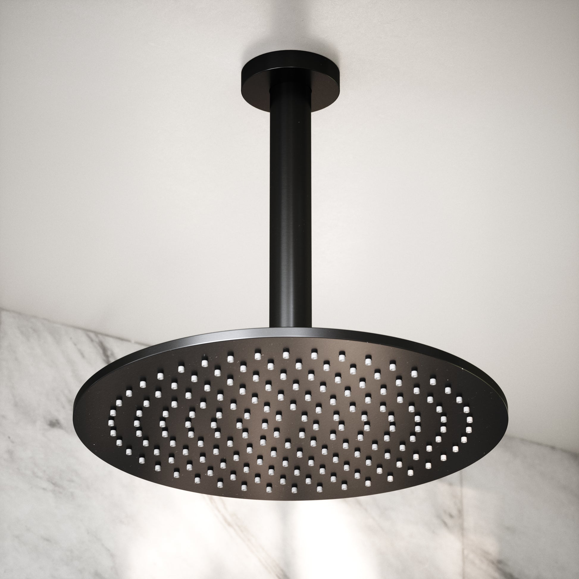 Gunmetal Ceiling Mount Shower Arm Black 200mm