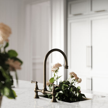 Celeste 2-Hole Traditional Kitchen Tap Brushed Bronze