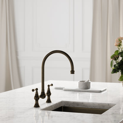 Celeste 2-Hole Traditional Kitchen Tap Brushed Bronze
