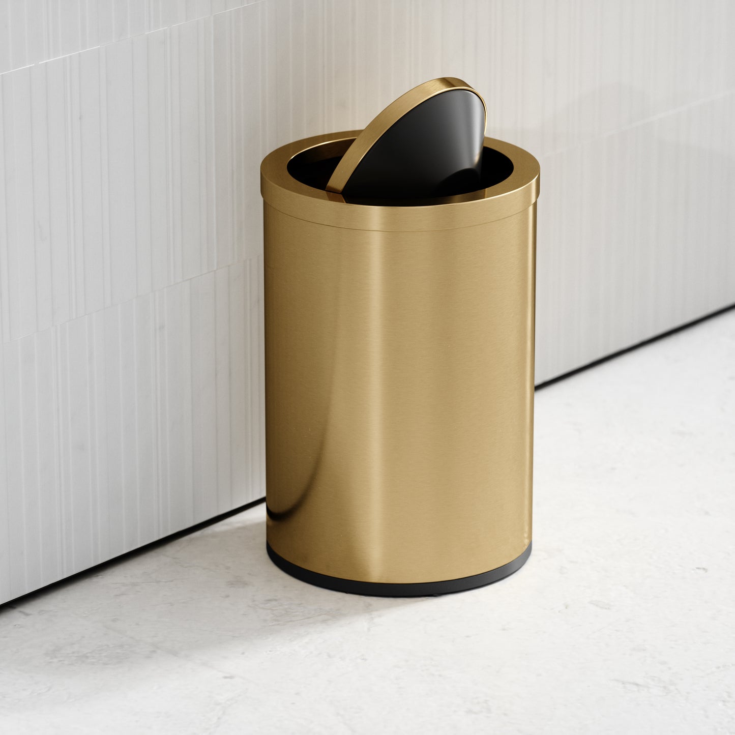 Lusso Cestino Brushed Gold 9 Litre Swing Lid Bin