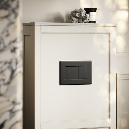 Berkeley Traditional Back to Wall Rimless Toilet with Concealed Cistern, Matte Cream Claridge Housing and Gunmetal Flush Plate