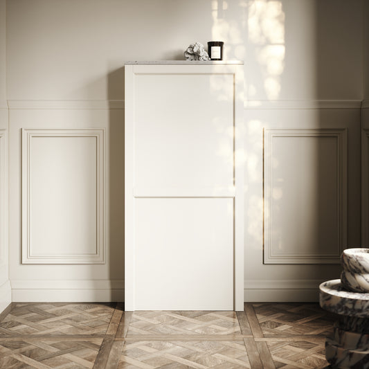 Berkeley Traditional Back to Wall Rimless Toilet with Concealed Cistern, Velvet Cream Claridge Housing and Brushed Gold Flush Plate