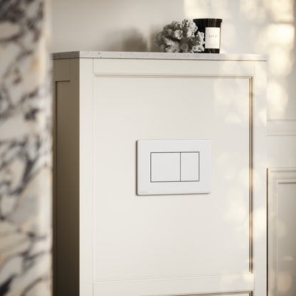 Berkeley Traditional Back to Wall Rimless Toilet with Concealed Cistern, Matte Cream Claridge Housing and Matte White Flush Plate