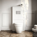 Berkeley Traditional Back to Wall Rimless Toilet with Concealed Cistern, Matte White Claridge Housing and Chrome Flush Plate