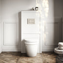 Berkeley Traditional Back to Wall Rimless Toilet with Concealed Cistern, Primed White Claridge Housing and Polished Nickel Flush Plate