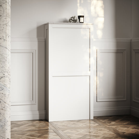 Berkeley Traditional Back to Wall Rimless Toilet with Concealed Cistern, Matte White Claridge Housing and Brushed Gold Flush Plate