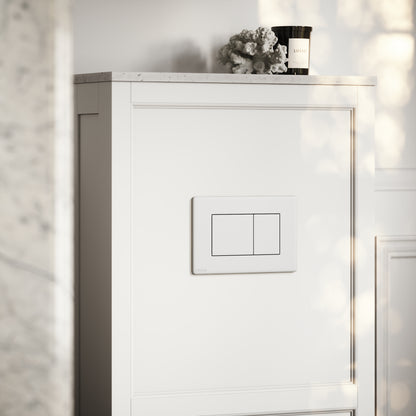 Berkeley Traditional Back to Wall Rimless Toilet with Concealed Cistern, Matte White Claridge Housing and Matte White Flush Plate