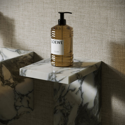 Colonna Arabescato Marble Pedestal Shelf