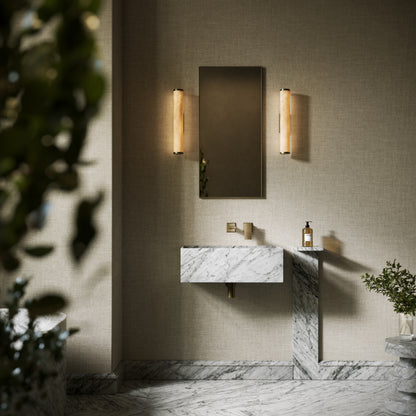 Colonna Carrara Marble Pedestal Shelf