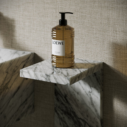Colonna Carrara Marble Pedestal Shelf