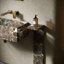 Colonna Dark Emperador Marble Pedestal Shelf