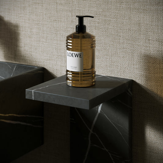 Colonna Pietra Grey Marble Pedestal Shelf