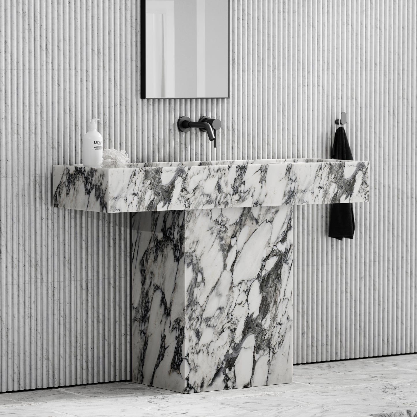 Concerto Arabescato Marble Pedestal Basin 1200mm