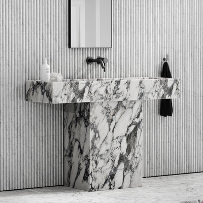 Concerto Arabescato Marble Pedestal Basin 1200mm
