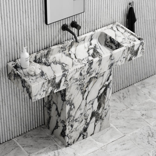 Concerto Arabescato Marble Pedestal Basin 1200mm