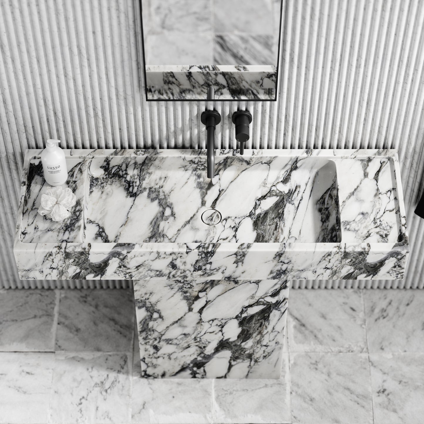 Concerto Arabescato Marble Pedestal Basin 1200mm