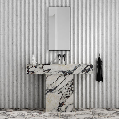 Concerto Calacatta Viola Marble Pedestal Basin 1200mm