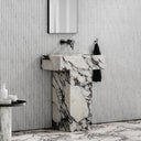 Concerto Calacatta Viola Marble Pedestal Basin 600mm