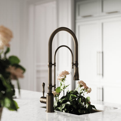 Claridge Brushed Bronze Traditional Pull Out Kitchen Tap