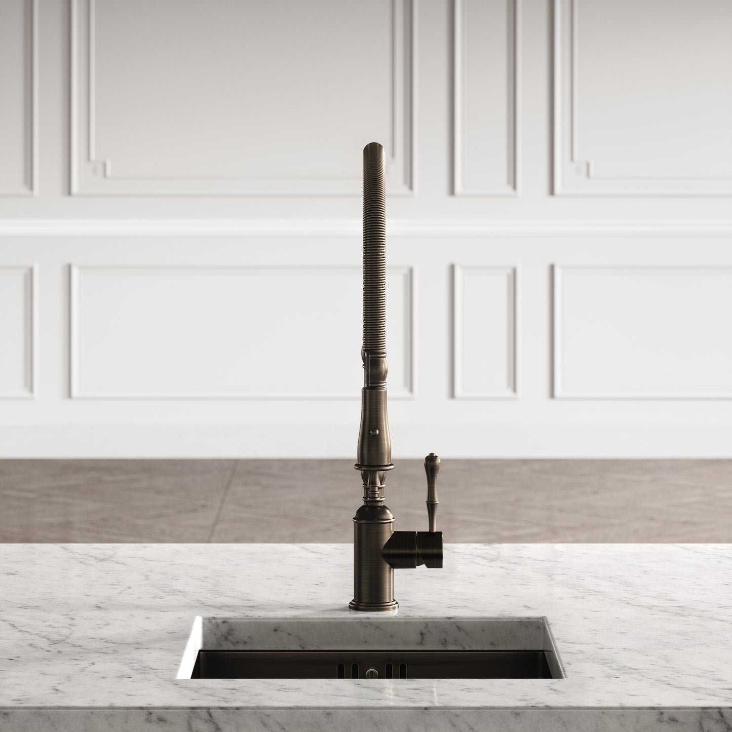 Claridge Brushed Bronze Traditional Pull Out Kitchen Tap