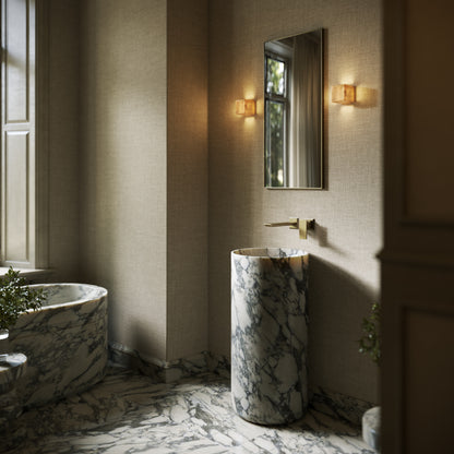 Designo Arabescato Marble Pedestal Basin 400mm