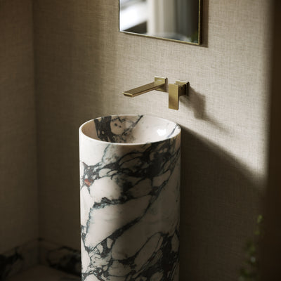 Designo Calacatta Viola Marble Pedestal Basin 400mm