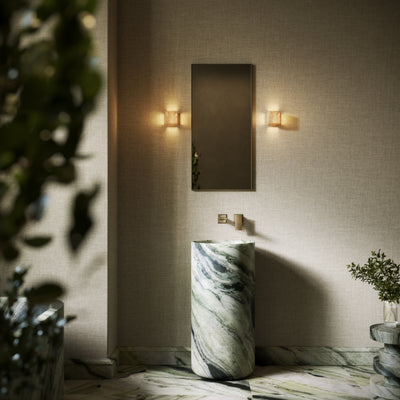 Designo Jade Green Marble Pedestal Basin 400mm