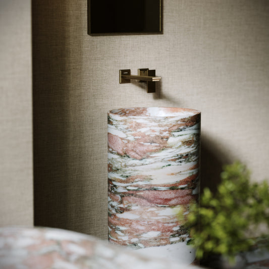 Designo Rosa Norwegian Marble Pedestal Basin 400mm