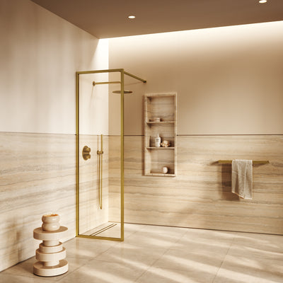 Designo Brushed Gold Shower Screen (All sizes)