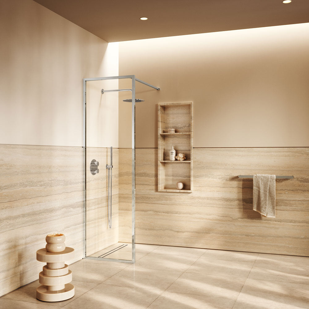 Designo Chrome Shower Screen - All sizes