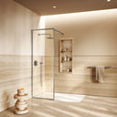 Designo Brushed Stainless Complete Walk In Shower Enclosure - KIT A - All Sizes