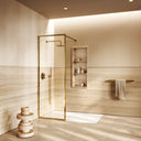Designo Polished Brass Complete Walk In Shower Enclosure - KIT A -  All Sizes