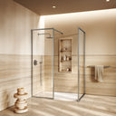 Designo Brushed Stainless Complete Walk In Shower Enclosure - KIT B -  All Sizes