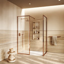Designo Rose Gold Complete Walk In Shower Enclosure - KIT B - All Sizes