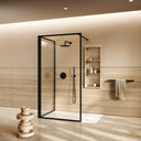 Designo Complete Walk In Shower Enclosure Matte Black - KIT B (ALL SIZES)