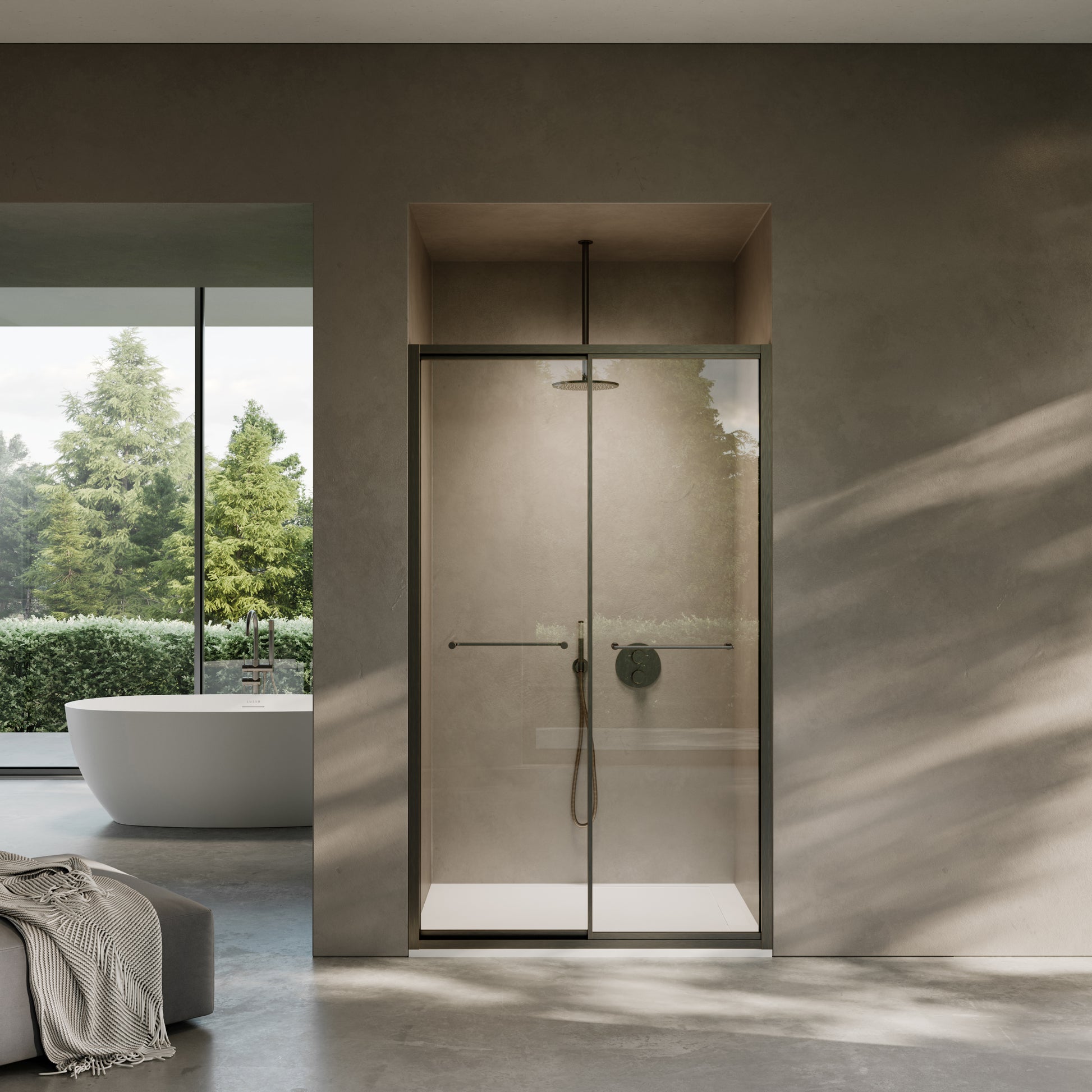 Dolce Brushed Bronze Sliding Door with Soft Close 1200mm