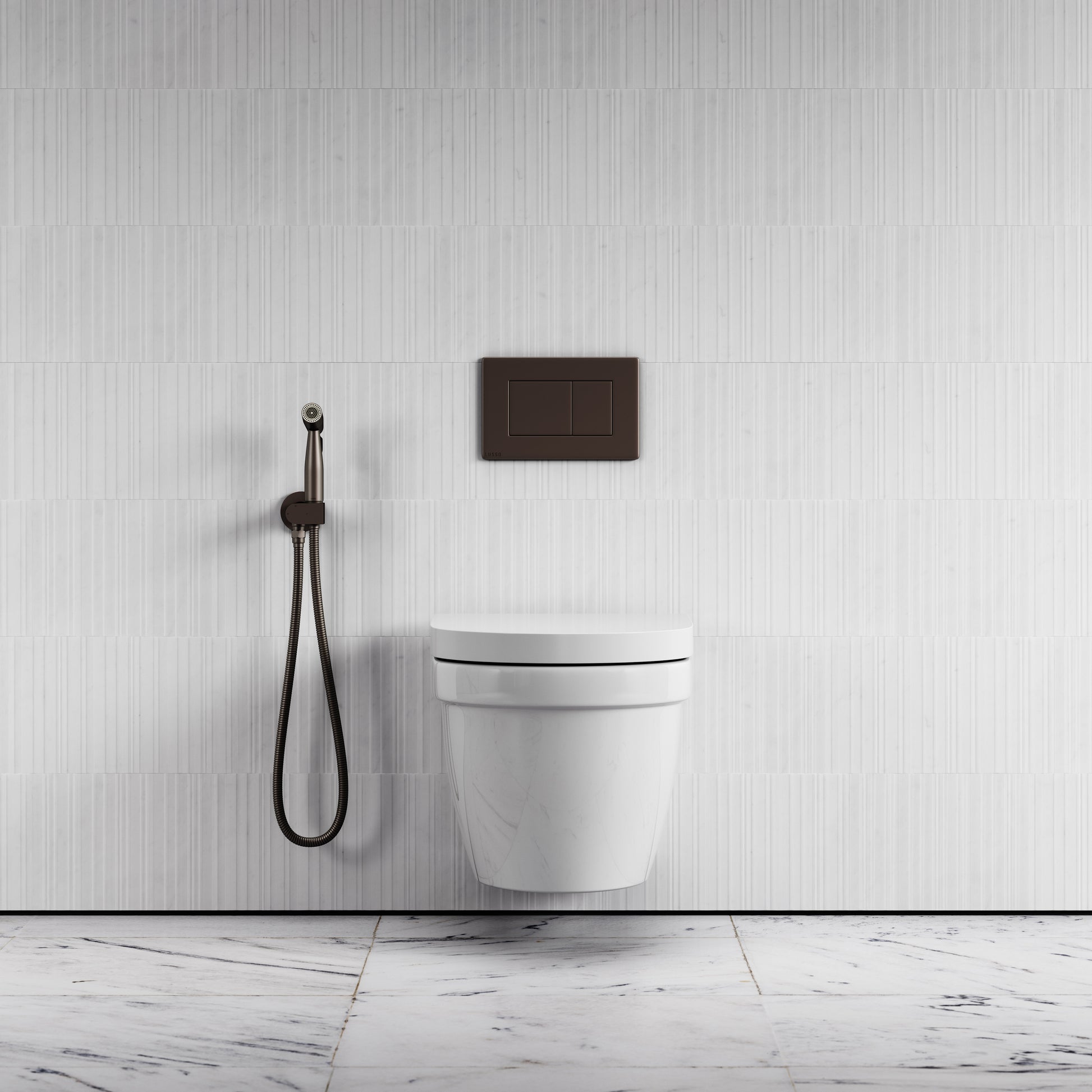 Lusso Deep Bronze Temperature Control Douche Shower Spray Kit