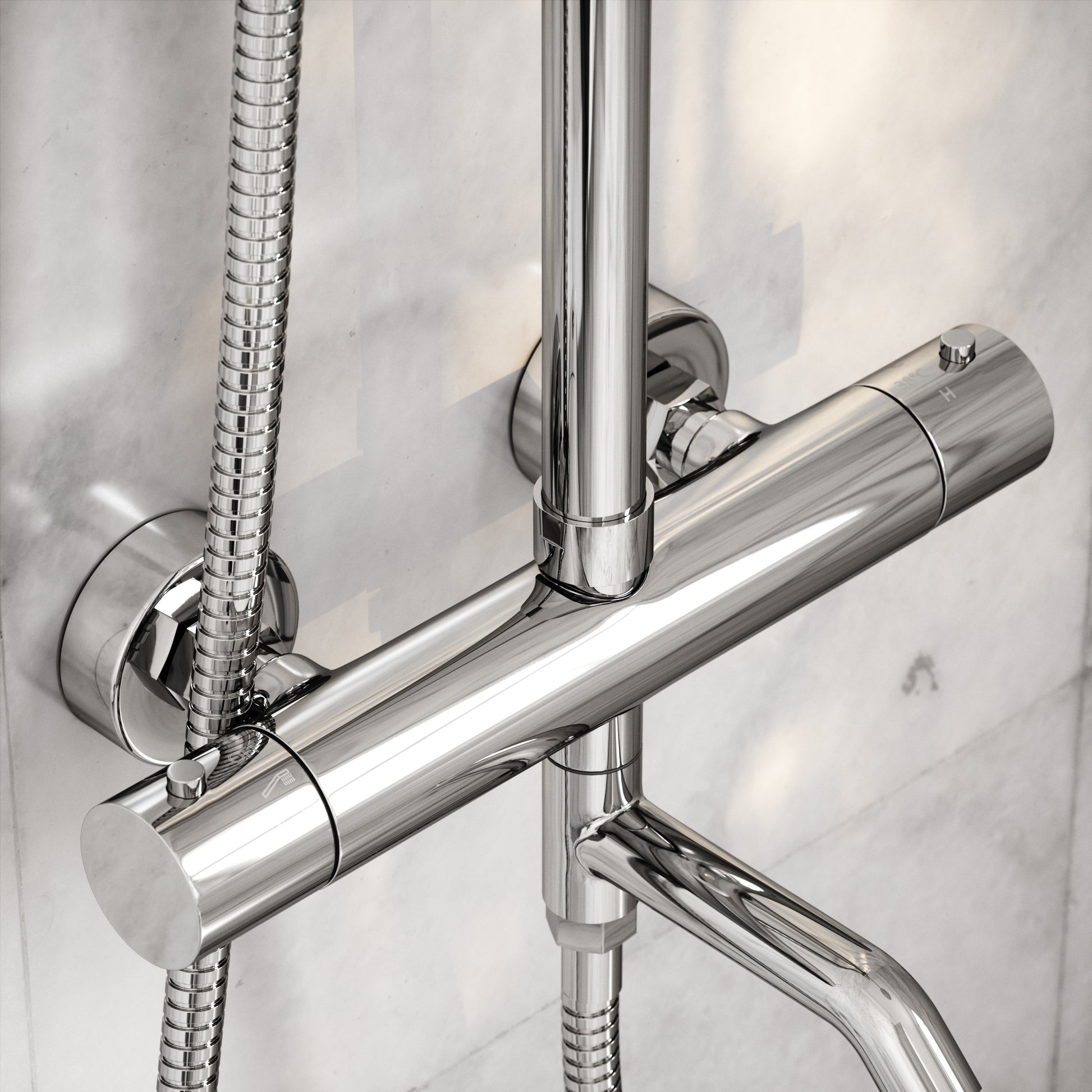 Elegance Chrome Exposed Thermostatic 3 Way Shower