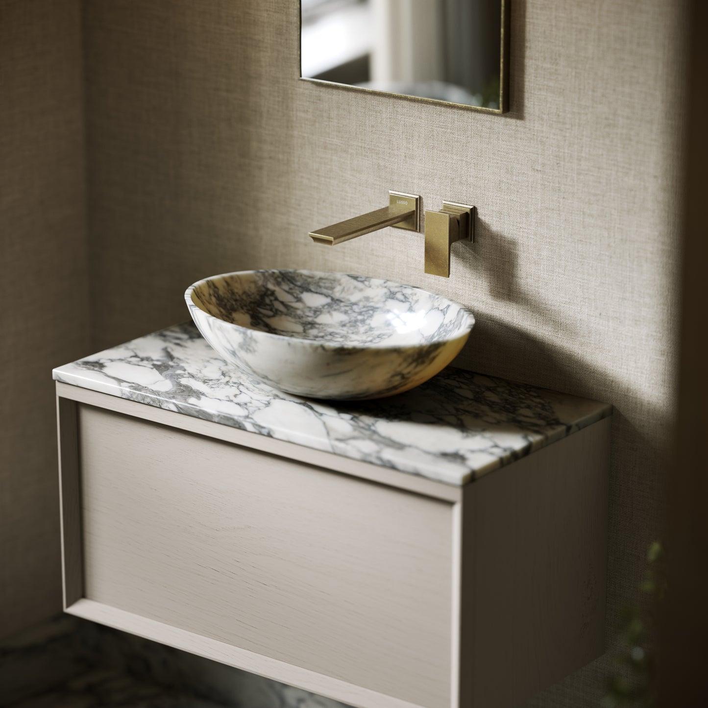 Elegance Arabescato Marble Countertop Basin 500mm