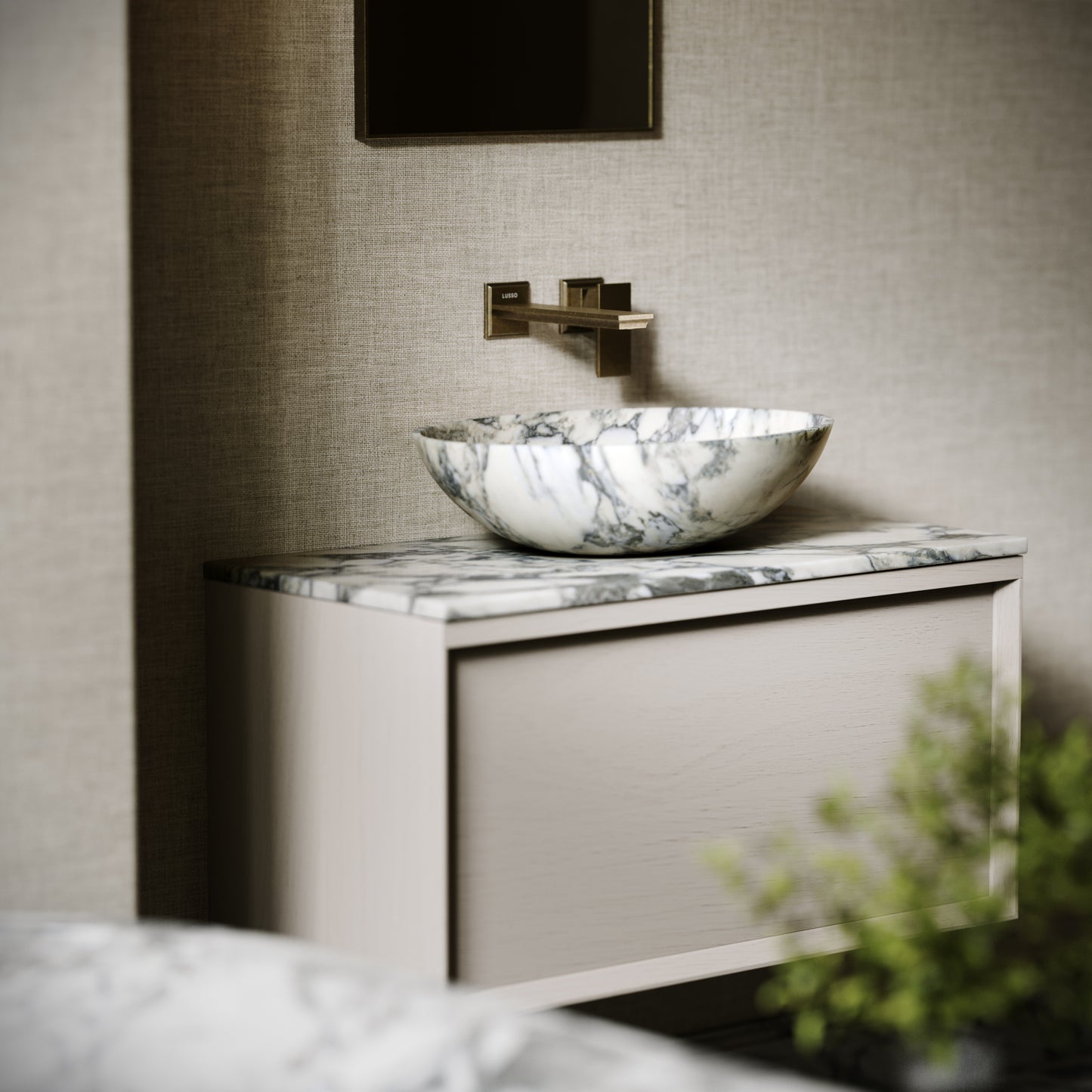 Elegance Arabescato Marble Countertop Basin 500mm