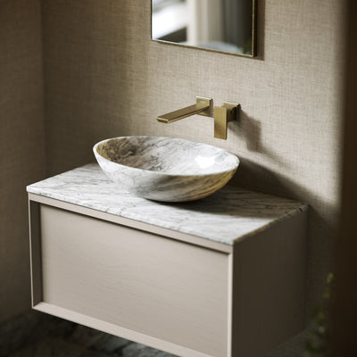 Elegance Carrara Marble Countertop Basin 500mm