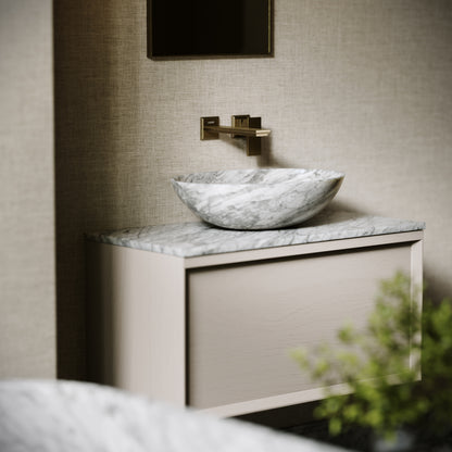 Elegance Carrara Marble Countertop Basin 500mm