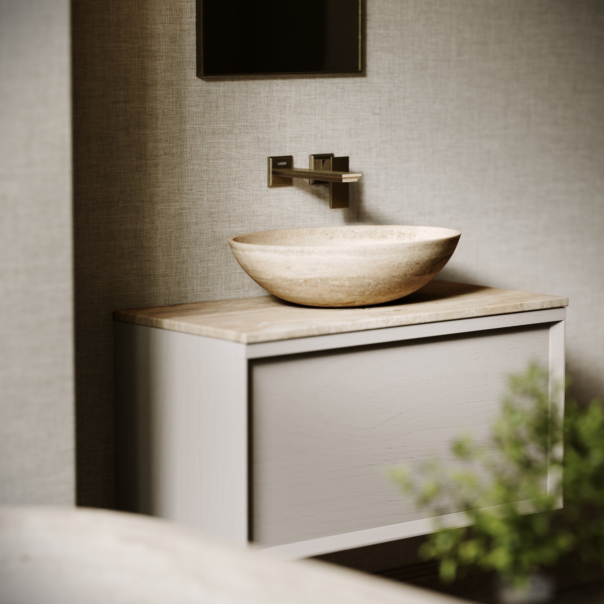 Elegance Travertine Stone Countertop Basin 500mm