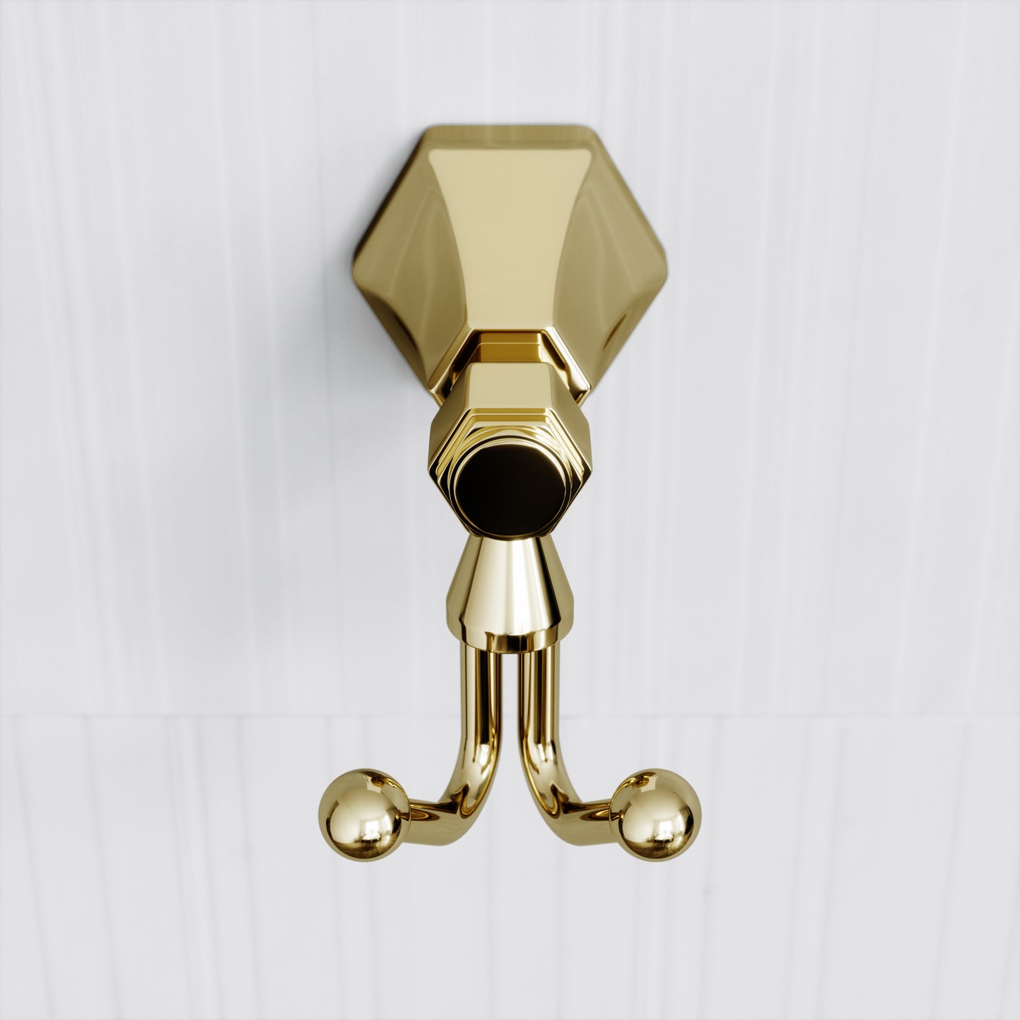Eton Polished Brass Double Robe Towel Hook