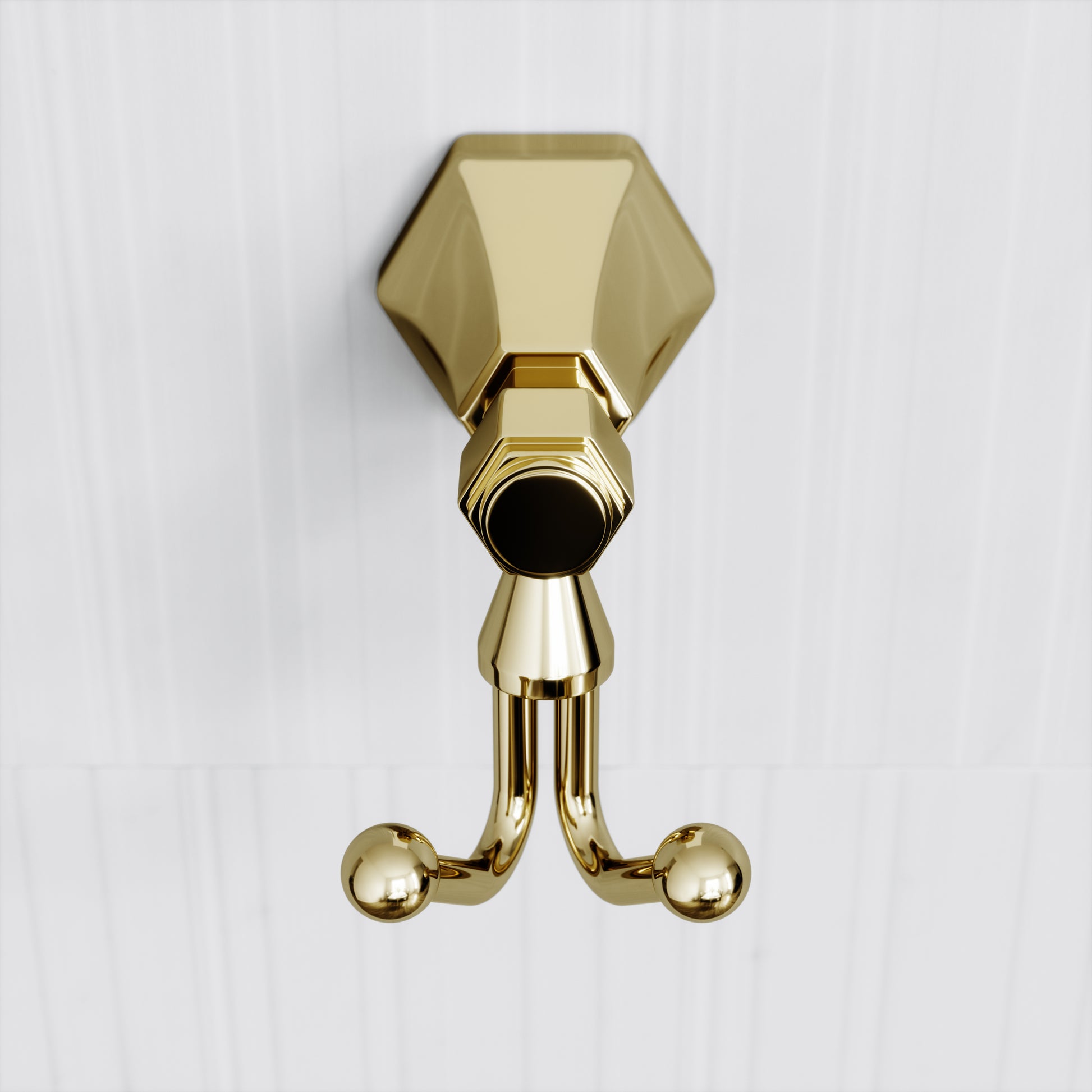 Eton Polished Brass Double Robe Towel Hook