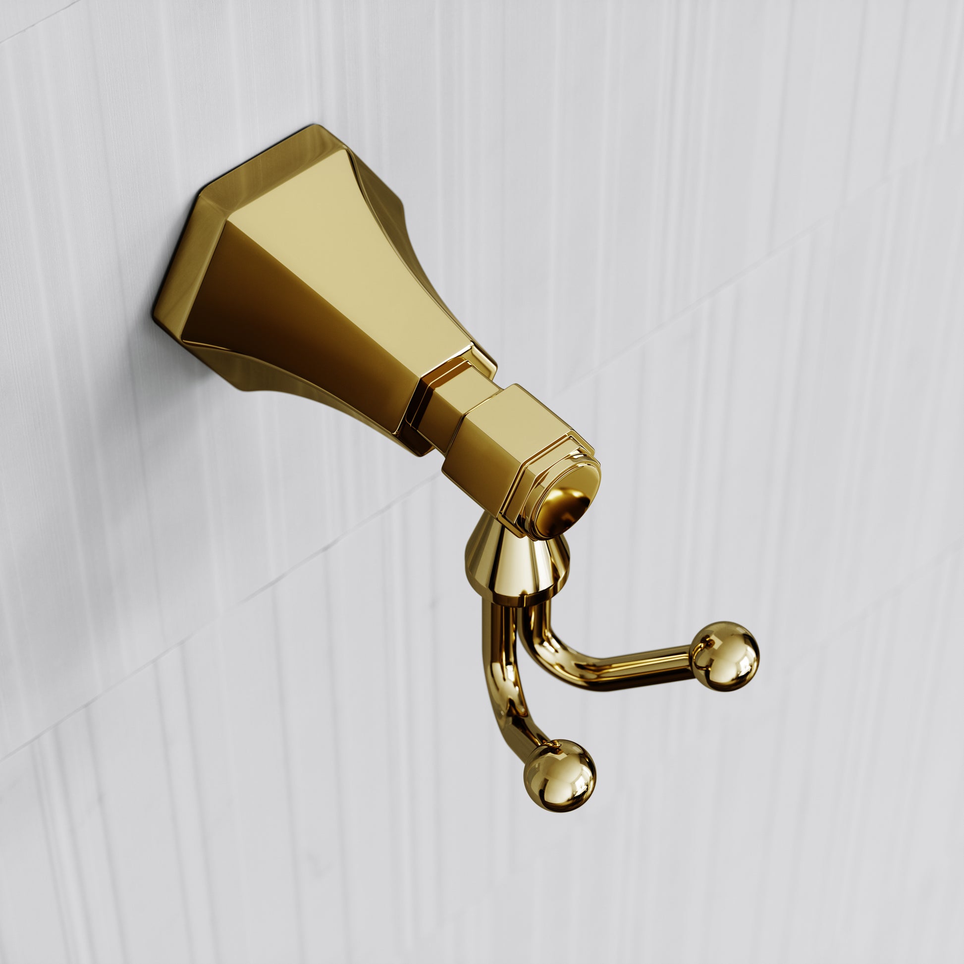 Eton Polished Brass Double Robe Towel Hook