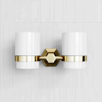Eton Polished Brass Wall Mounted Double Tumbler