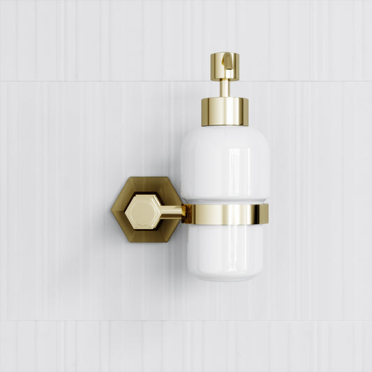 Eton Polished Brass Wall Mounted Soap Dispenser