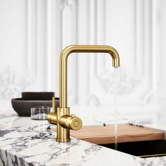 Filtrata 101 Brushed Gold 4 in 1 Boiling Water Kitchen Tap