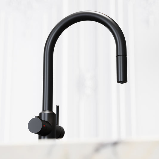 Filtrata Filtro Matte Black 4 in 1 Pull-out Boiling Water Tap